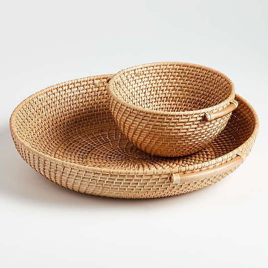 Artesia Natural Rattan Bowl with Handles