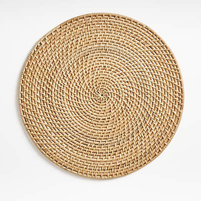 Artesia Round Natural Woven Rattan Placemat