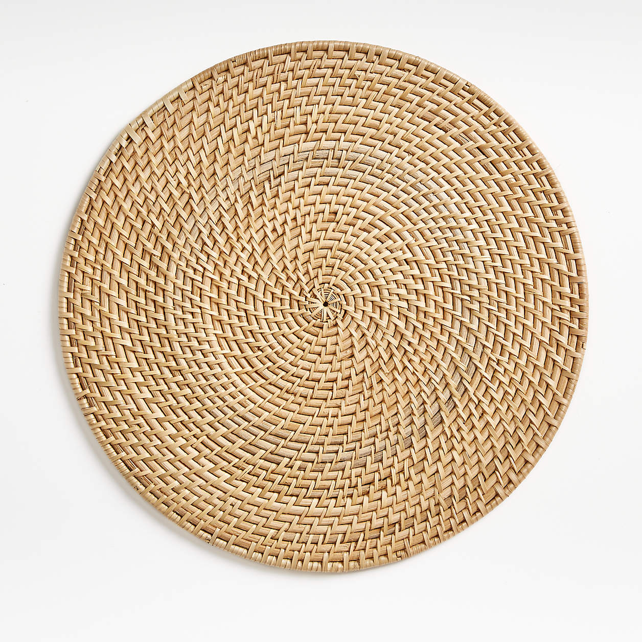 Artesia Natural Woven Rattan Round Placemat + Reviews | Crate & Barrel