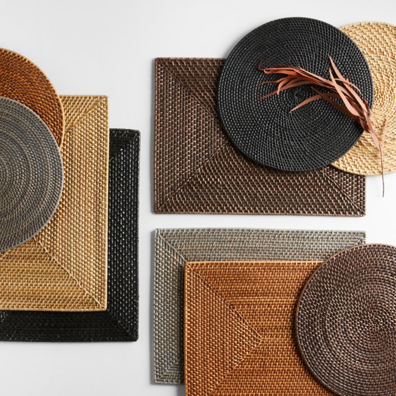 Artesia Round Dark Brown Woven Rattan Placemat