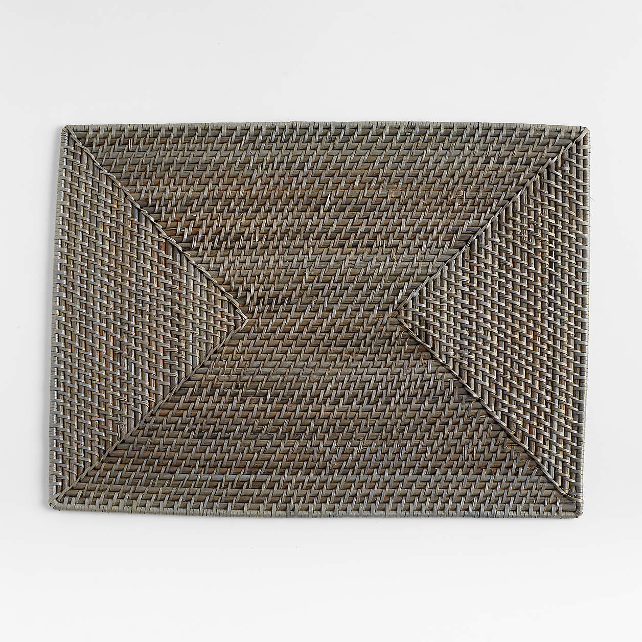 Artesia Rectangular Grey Woven Rattan Placemat + Reviews Crate & Barrel