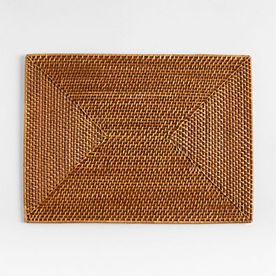 View Artesia Rectangular Honey Woven Rattan Placemat details