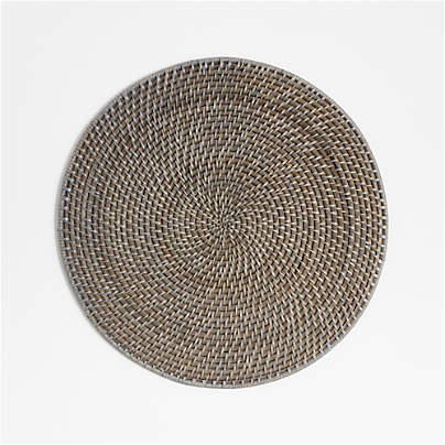 Artesia Round Grey Woven Rattan Placemat
