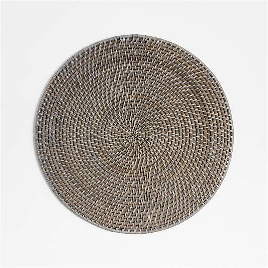 Artesia Round Grey Woven Rattan Placemat