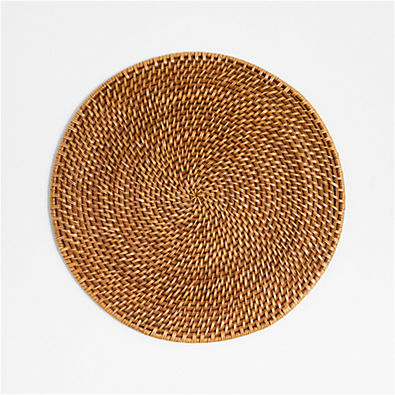 View Artesia Round Honey Woven Rattan Placemat details