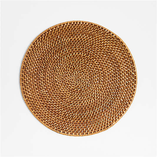 Artesia Round Honey Woven Rattan Placemat