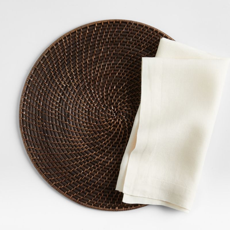 Artesia Round Dark Brown Woven Rattan Placemat