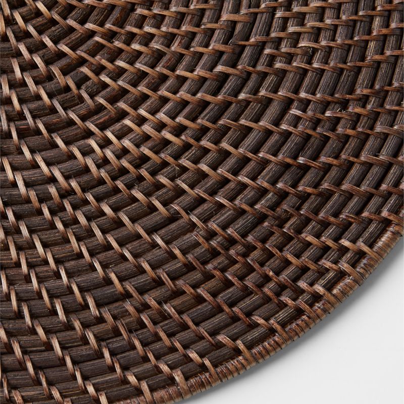 Artesia Round Dark Brown Woven Rattan Placemat