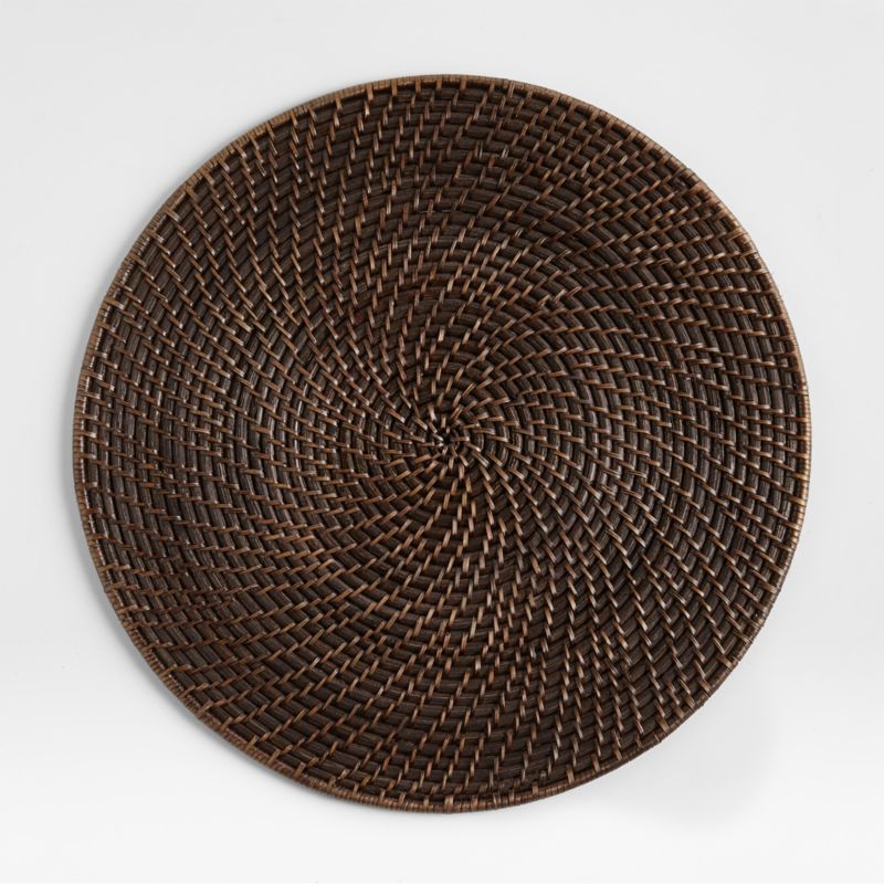 Artesia Round Dark Brown Woven Rattan Placemat