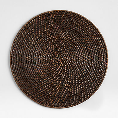 View Artesia Round Dark Brown Woven Rattan Placemat details