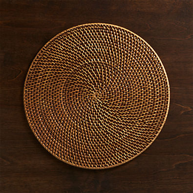 View Artesia Round Honey Woven Rattan Placemat details