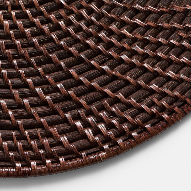 Artesia Round Dark Brown Woven Rattan Placemat - image 1 of 2