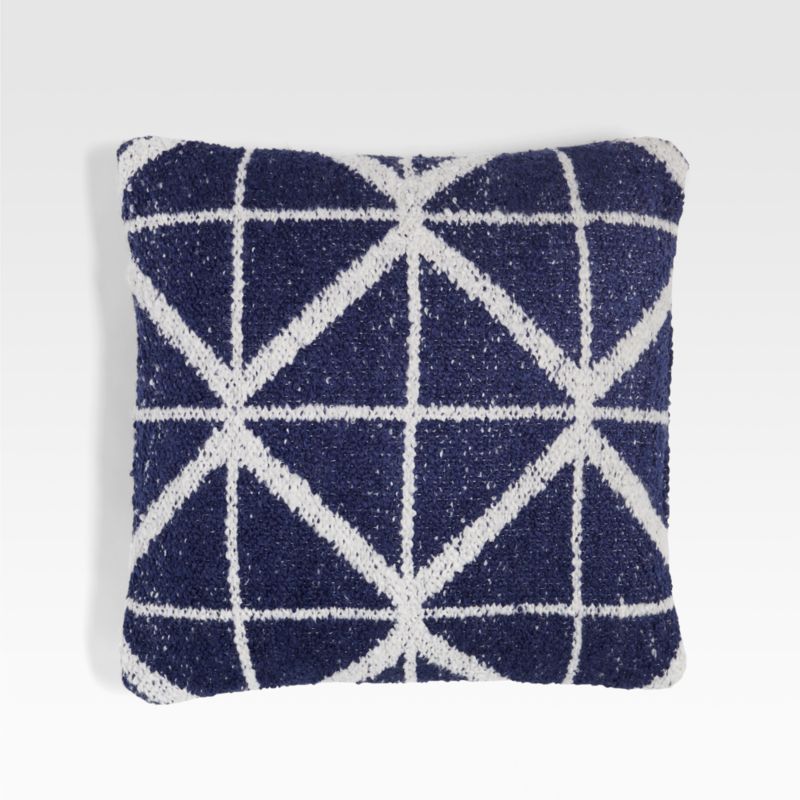 Artun 20"x20" Geometric Blue Outdoor Pillow