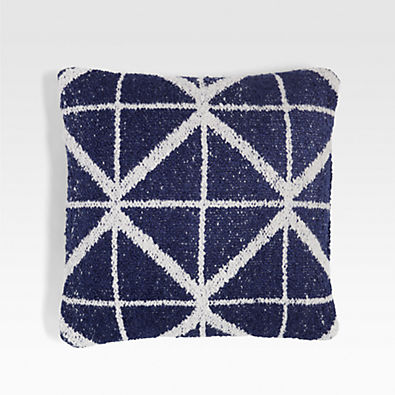 View Artun 20"x20" Geometric Blue Outdoor Pillow details