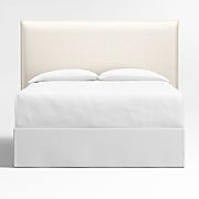 Meraux 56" Ivory Upholstered King Headboard with Storage Bed Base