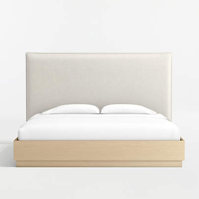 Arvada Upholstered King Headboard and Wood Bed