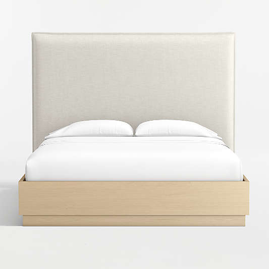 Arvada Flange Upholstered Queen Headboard and Wood Bed