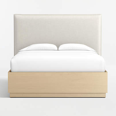 Arvada Upholstered Queen Headboard and Wood Storage Bed