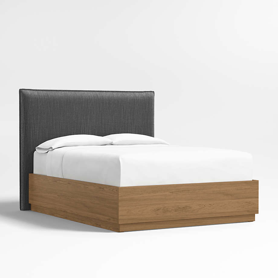 Arvada 54" Weave Charcoal Grey Upholstered Queen Headboard with Batten