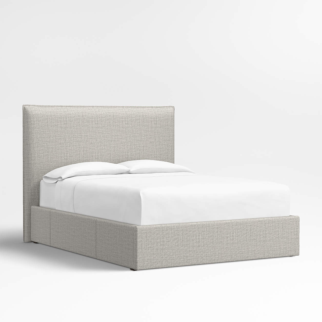 Arvada 54" Weave Mist Grey Upholstered Queen Headboard with Storage Bed