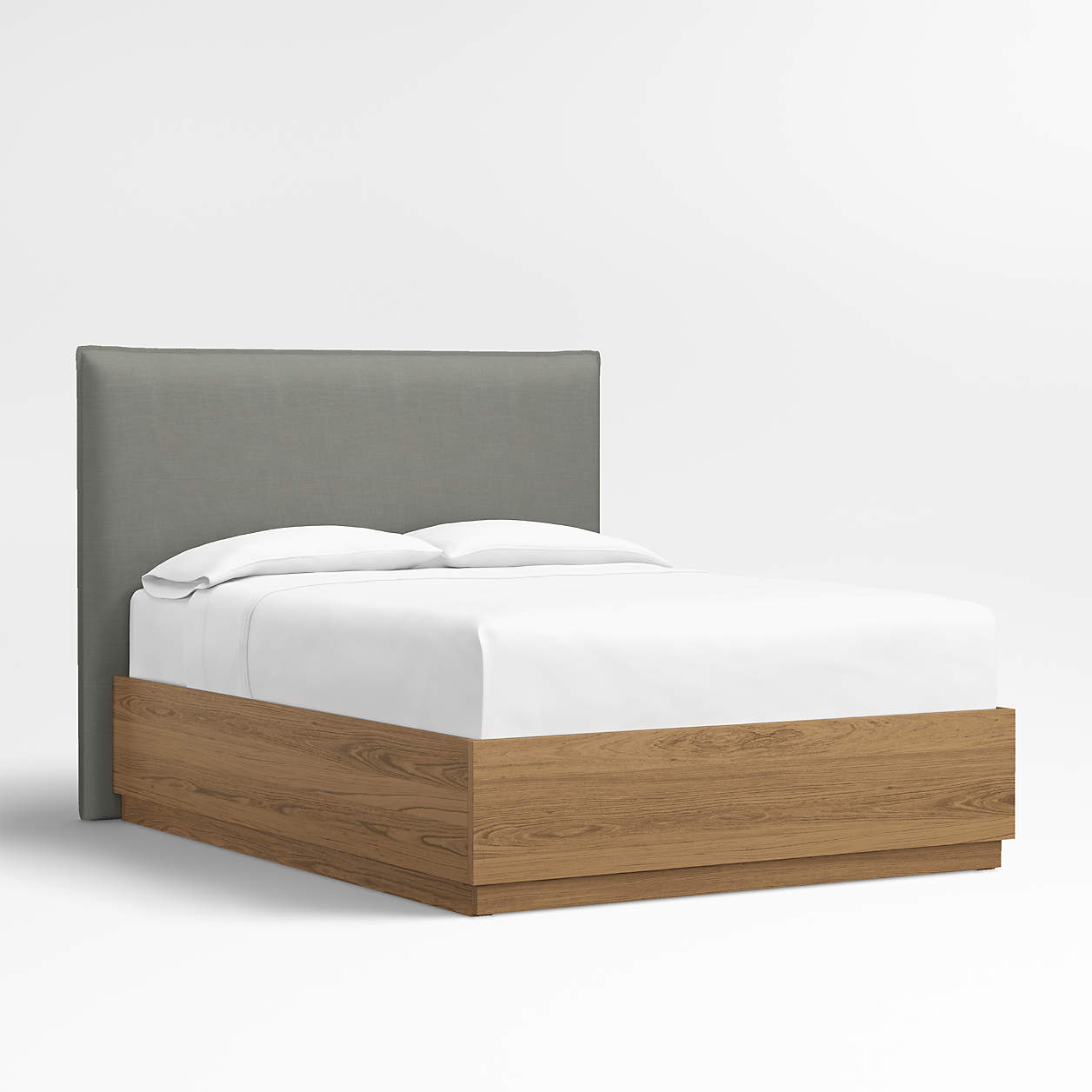 Arvada 54" Linen Graphite Grey Upholstered Queen Headboard with Batten