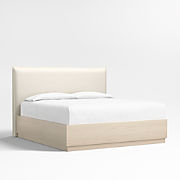 Arvada 54" Ivory Upholstered King Headboard with Storage Bed Base