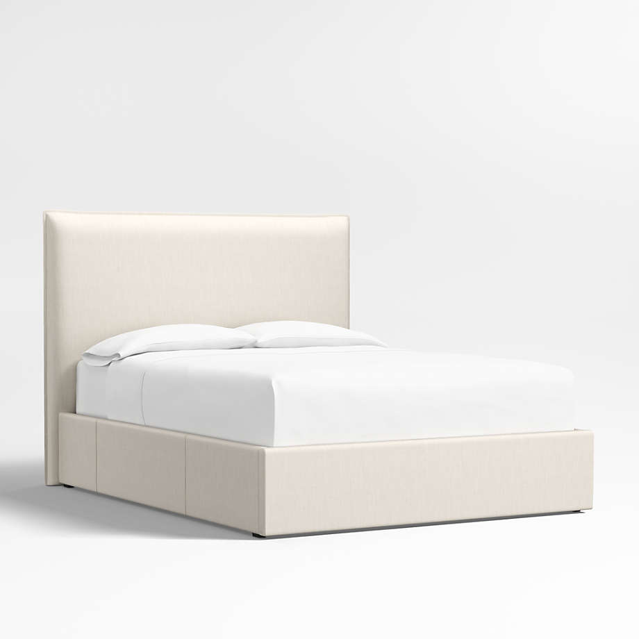 Ivory upholstered on sale queen bed