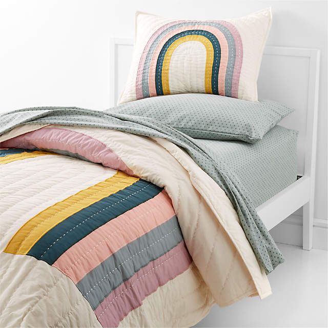 Modern Asha Kids Organic Rainbow, Rainbow Duvet Cover Twin Bed Size Chart