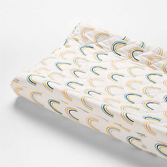 Stay Cool Asha Rainbow Organic Cotton Baby Changing Pad Cover