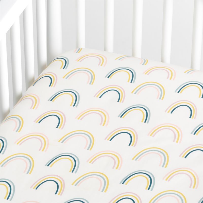 Stay Cool Asha Rainbow Organic Cotton Baby Crib Fitted Sheet - image 0 of 13