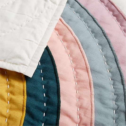Asha 100% Organic Cotton Rainbow Baby Crib Quilt