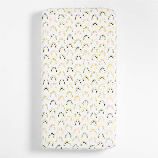 Stay Cool Asha Rainbow 100% Organic Cotton Baby Crib Fitted Sheet