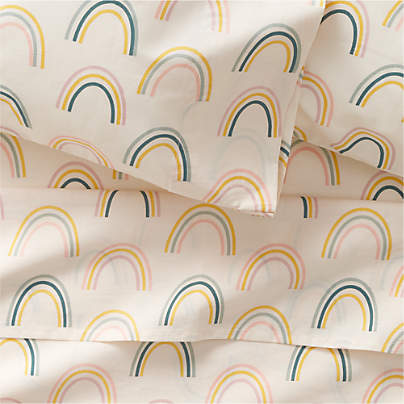 Stay Cool Asha Rainbow 100% Organic Cotton Kids Full Sheet Set