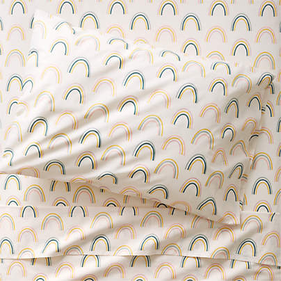 Stay Cool Asha Rainbow Organic Cotton Kids Twin Sheet Set