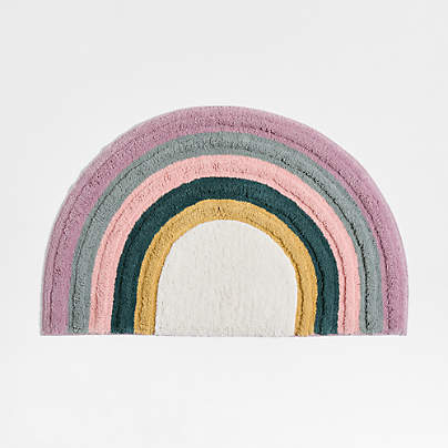 Asha Rainbow 100% Organic Cotton Kids Bath Mat