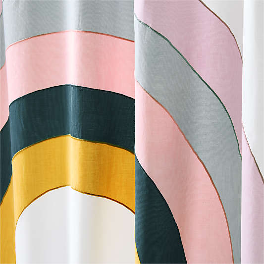 Asha Rainbow 100% Organic Cotton Kids Shower Curtain