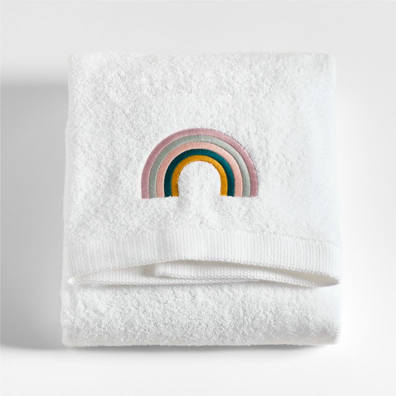 Asha Rainbow Embroidered Organic Cotton Kids Bath Towel - image 0 of 7