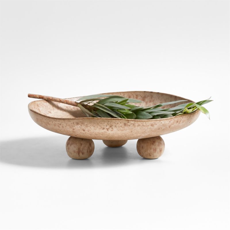 Ashanti Low Brown Ceramic Decorative Centerpiece Bowl by Eric Adjepong - image 0 of 6