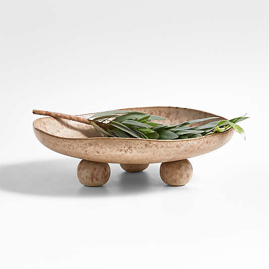 Ashanti Low Brown Ceramic Decorative Centerpiece Bowl by Eric Adjepong