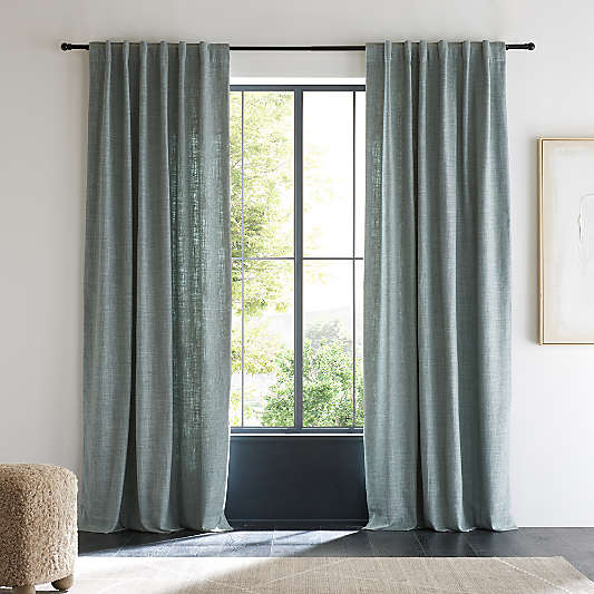 Ashbery Mist Blue Window Curtain Panel