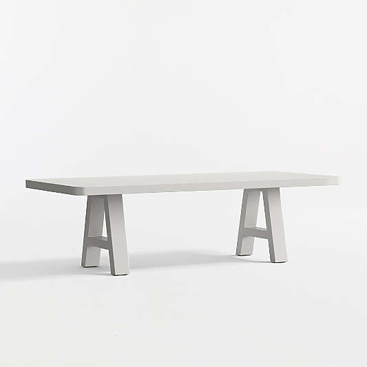 Asher 102" White Concrete and Resin Outdoor Dining Table