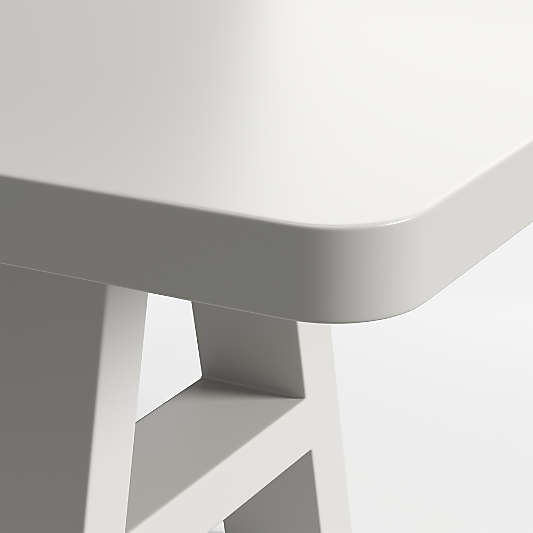 Asher 102" White Concrete and Resin Outdoor Dining Table