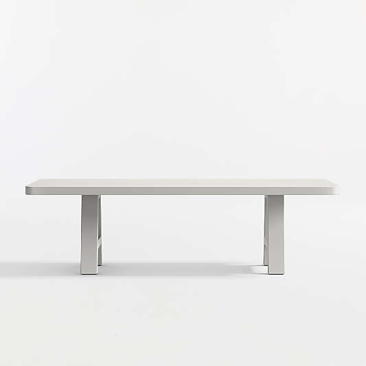 Asher 102" White Concrete and Resin Outdoor Dining Table