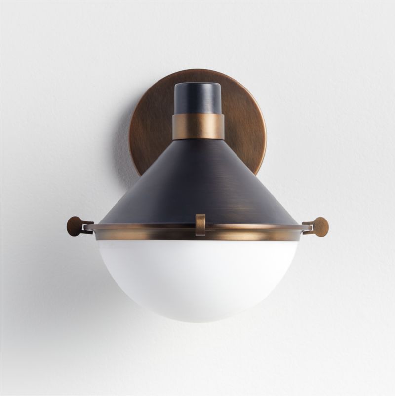 Aster Milk Glass and Pewter Wall Sconce Light - image 4 of 7