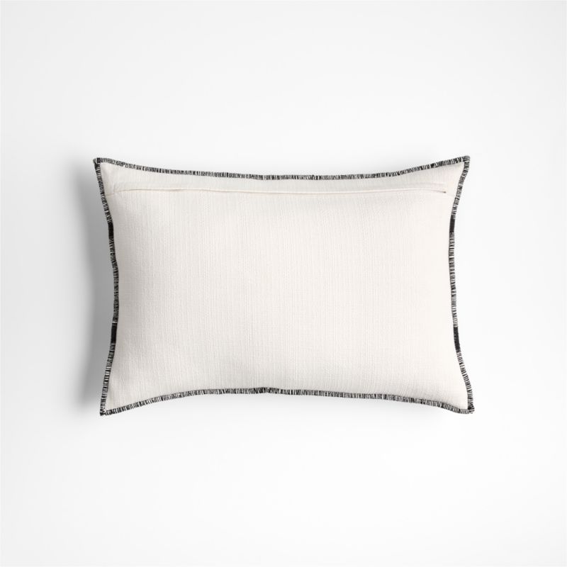 Ashi Painterly Organic Cotton 22"x15" Arctic Ivory Throw Pillow with Down-Alternative Insert - image 3 of 4