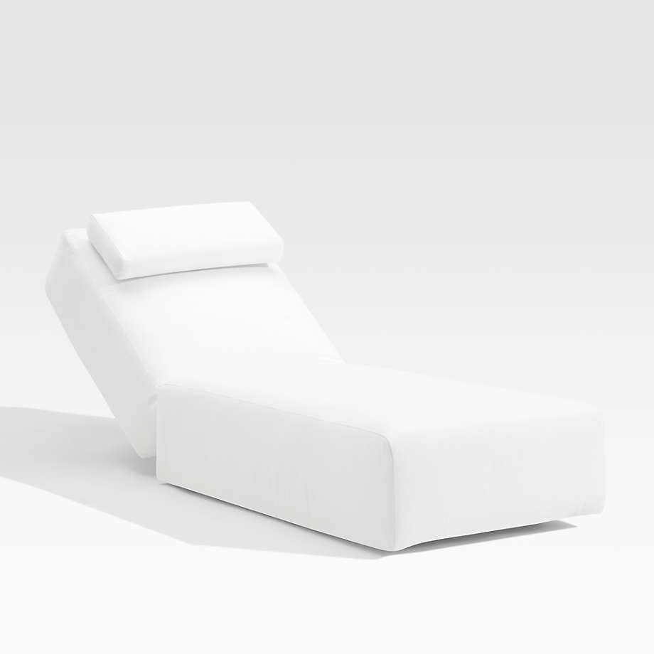 Ashore White Outdoor Patio Chaise Lounge Cushion Crate & Barrel