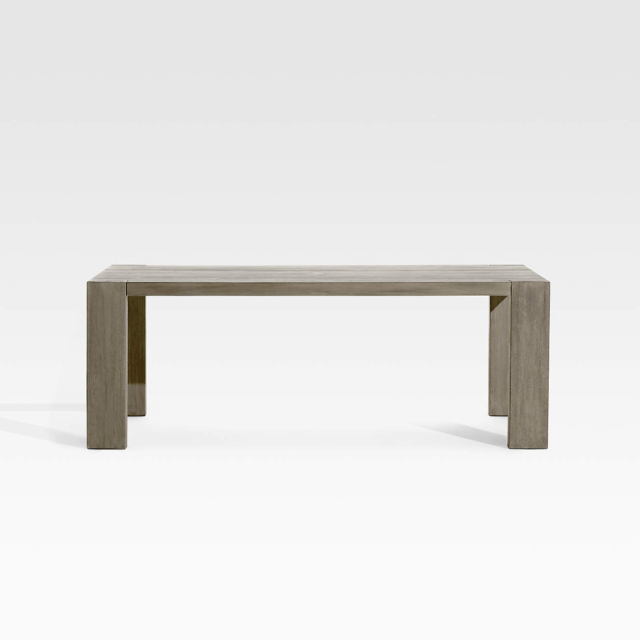 Ashore Grey Wash Mahogany Wood Outdoor Patio Dining Table | Crate & Barrel