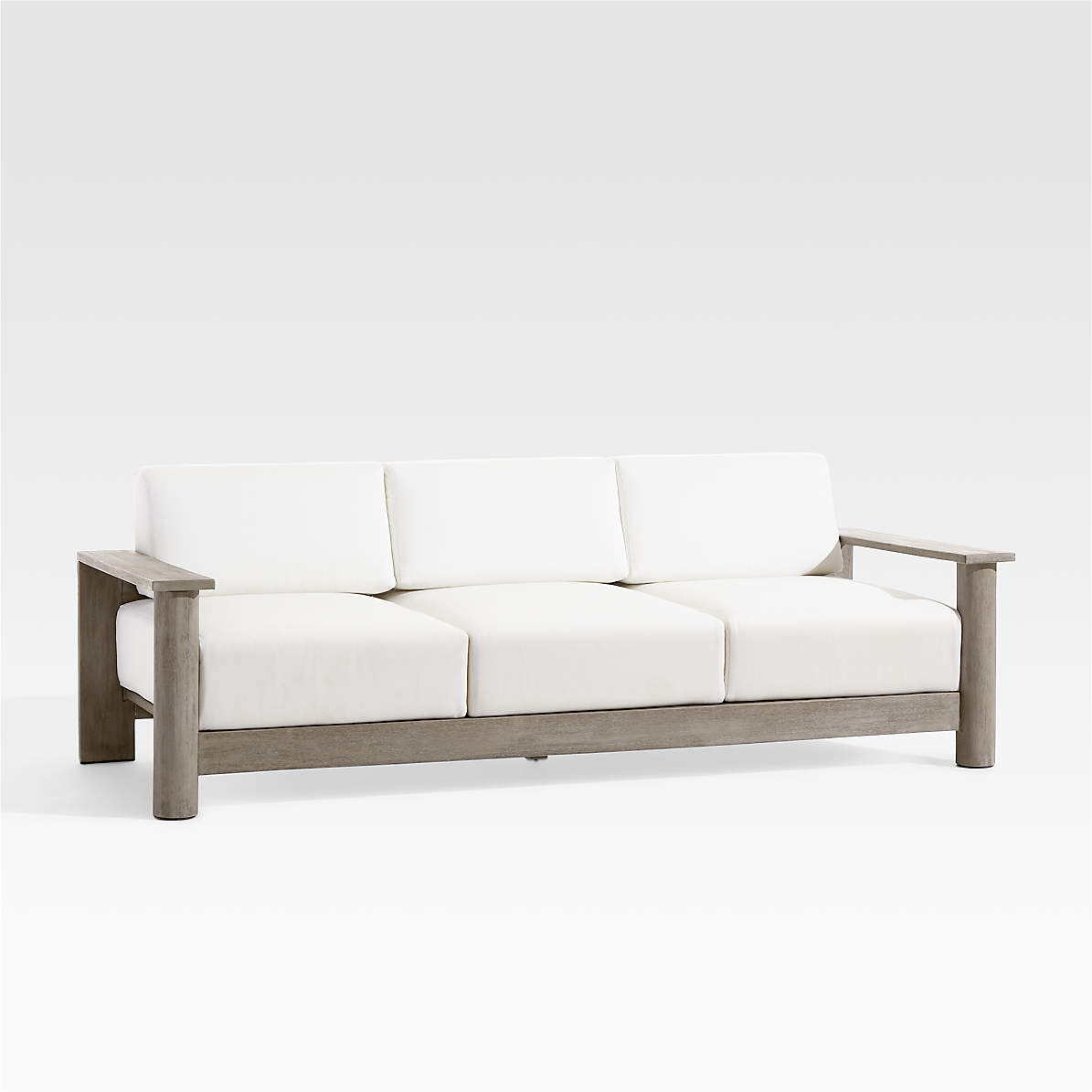 Outdoor sofa outlet with white cushions