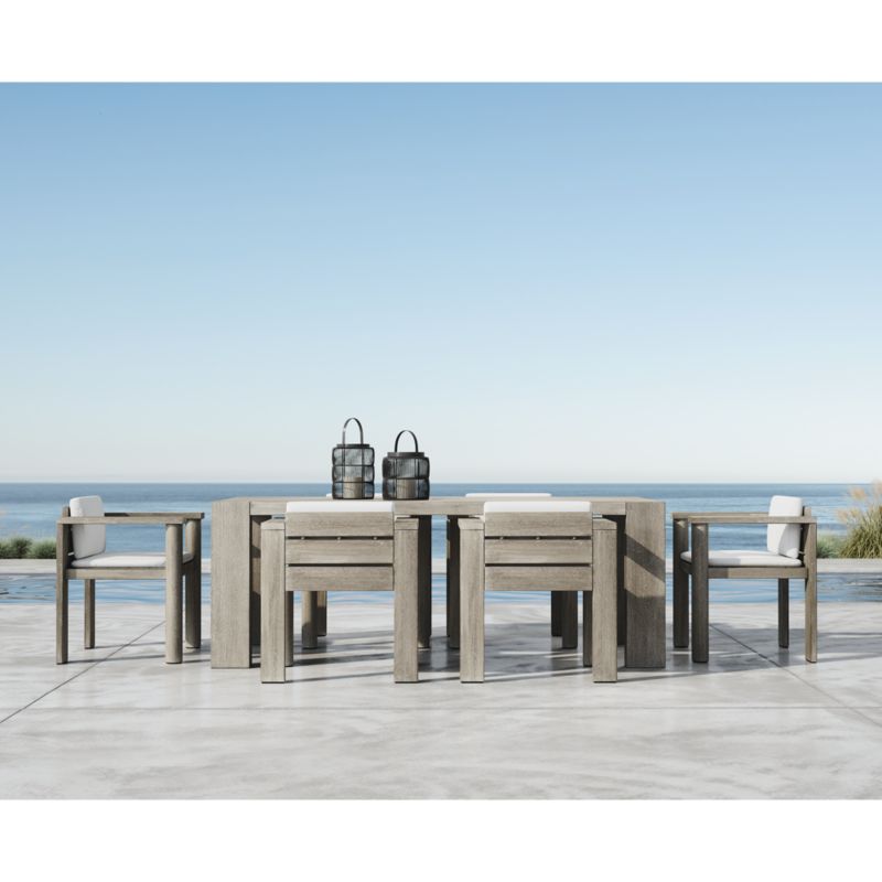 Ashore 82" Grey Mahogany Wood Outdoor Dining Table - image 9 of 11