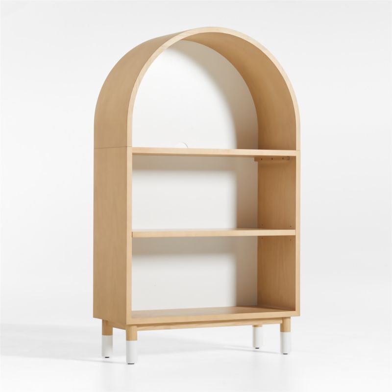 Aksel Wood Arched 3-Shelf Bookcase - image 9 of 14